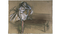 Dancer with a Fan, Edgar Degas (French, Paris 1834–1917 Paris), Pastel on gray-green laid paper